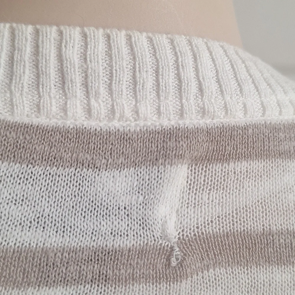 Sonoma Grey and White Striped Cardigan Size Small - Picture 4 of 14